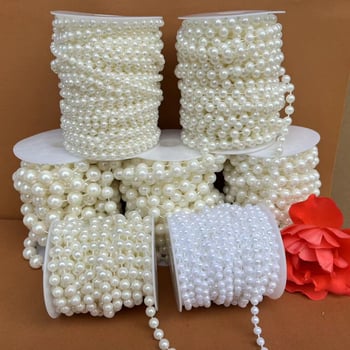 Perlų grandinė vestuvinėms dekoracijoms | plastikiniai/derviniai perlai | elektroplakavimas | Hongsheng prekės ženklas | Pavasaris 2023