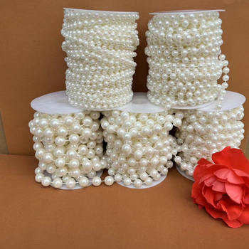 Perlų grandinė vestuvinėms dekoracijoms | plastikiniai/derviniai perlai | elektroplakavimas | Hongsheng prekės ženklas | Pavasaris 2023
