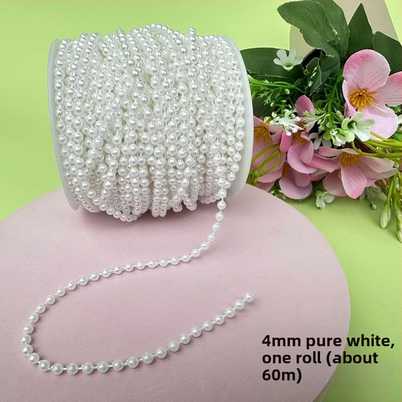 Perlų grandinė vestuvinėms dekoracijoms | plastikiniai/derviniai perlai | elektroplakavimas | Hongsheng prekės ženklas | Pavasaris 2023