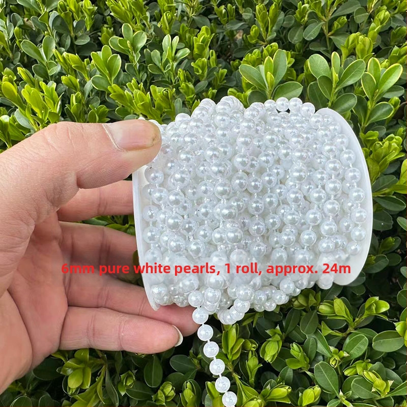 Perlų grandinė vestuvinėms dekoracijoms | plastikiniai/derviniai perlai | elektroplakavimas | Hongsheng prekės ženklas | Pavasaris 2023