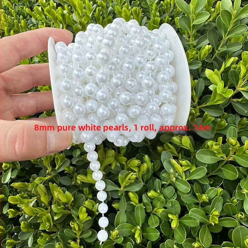 Perlų grandinė vestuvinėms dekoracijoms | plastikiniai/derviniai perlai | elektroplakavimas | Hongsheng prekės ženklas | Pavasaris 2023