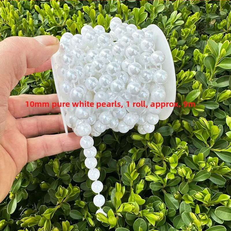 Perlų grandinė vestuvinėms dekoracijoms | plastikiniai/derviniai perlai | elektroplakavimas | Hongsheng prekės ženklas | Pavasaris 2023