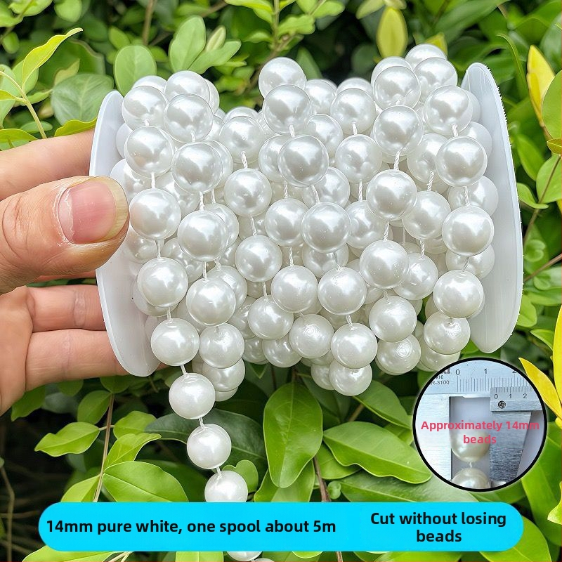 Perlų grandinė vestuvinėms dekoracijoms | plastikiniai/derviniai perlai | elektroplakavimas | Hongsheng prekės ženklas | Pavasaris 2023