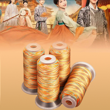 Rankų darbo segmentiškai dažyta pynimo virvė, daugiasluoksnis siūlas, 3/6/12/18/24 siūlai