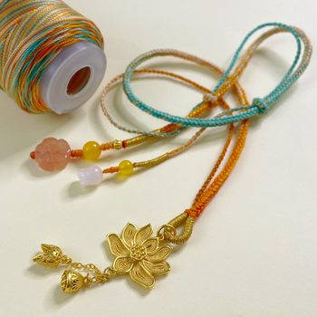 Rankų darbo segmentiškai dažyta pynimo virvė, daugiasluoksnis siūlas, 3/6/12/18/24 siūlai