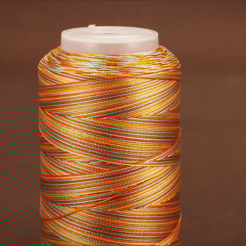 Rankų darbo segmentiškai dažyta pynimo virvė, daugiasluoksnis siūlas, 3/6/12/18/24 siūlai