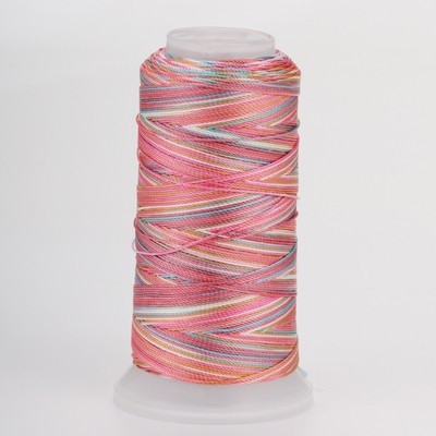 Rankų darbo segmentiškai dažyta pynimo virvė, daugiasluoksnis siūlas, 3/6/12/18/24 siūlai