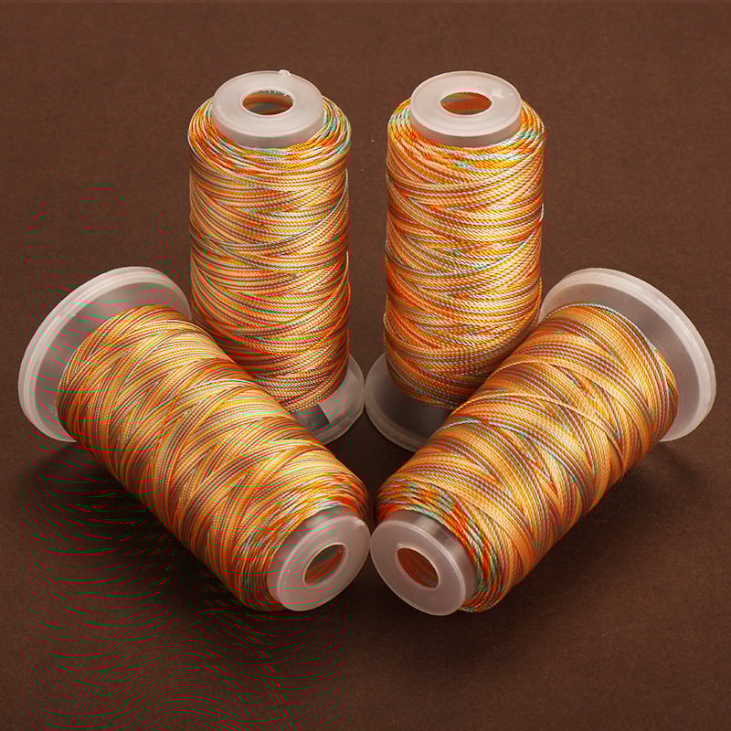 Rankų darbo segmentiškai dažyta pynimo virvė, daugiasluoksnis siūlas, 3/6/12/18/24 siūlai