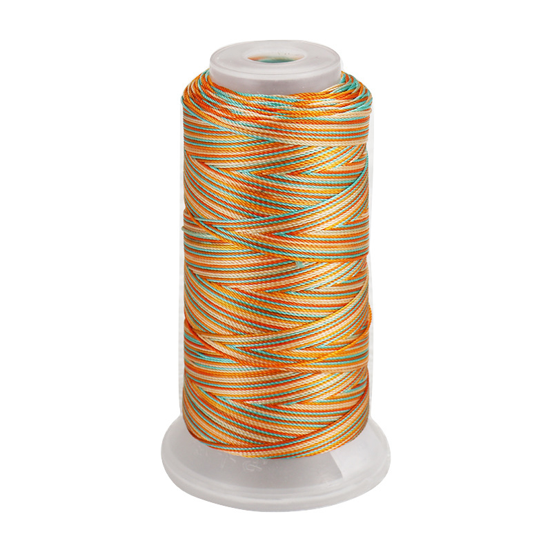 Rankų darbo segmentiškai dažyta pynimo virvė, daugiasluoksnis siūlas, 3/6/12/18/24 siūlai