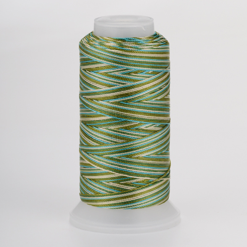 Rankų darbo segmentiškai dažyta pynimo virvė, daugiasluoksnis siūlas, 3/6/12/18/24 siūlai