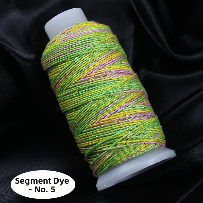 Gradientiškai dažytas medvilninis siūlas su auksine siūle, rankomis mezgta DIY papuošalų virvė (Medžiaga: medvilninis siūlas + poliesteris + auksinė siūlė; Apdorojimo technologija: rankų mezgimas; Kilmė: Jinhua; Stilius: originalus dizainas)