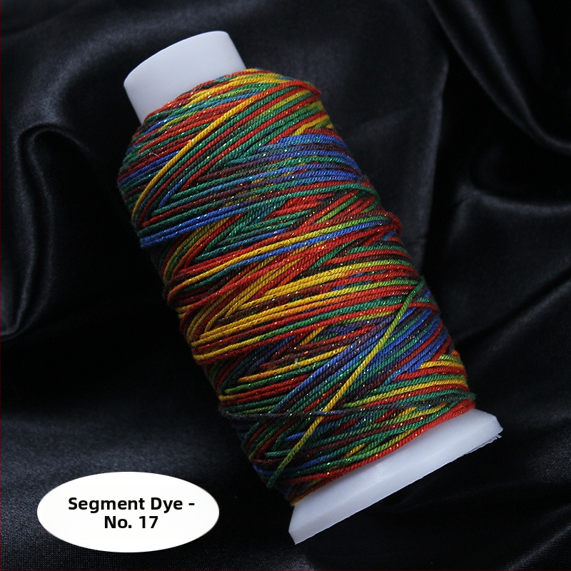 Gradientiškai dažytas medvilninis siūlas su auksine siūle, rankomis mezgta DIY papuošalų virvė (Medžiaga: medvilninis siūlas + poliesteris + auksinė siūlė; Apdorojimo technologija: rankų mezgimas; Kilmė: Jinhua; Stilius: originalus dizainas)