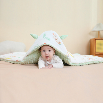 Kūdikio quilt iš 100% medvilnės, cartoon raštas, visų sezonų naudojimui, naujagimiams iki 12 mėnesių