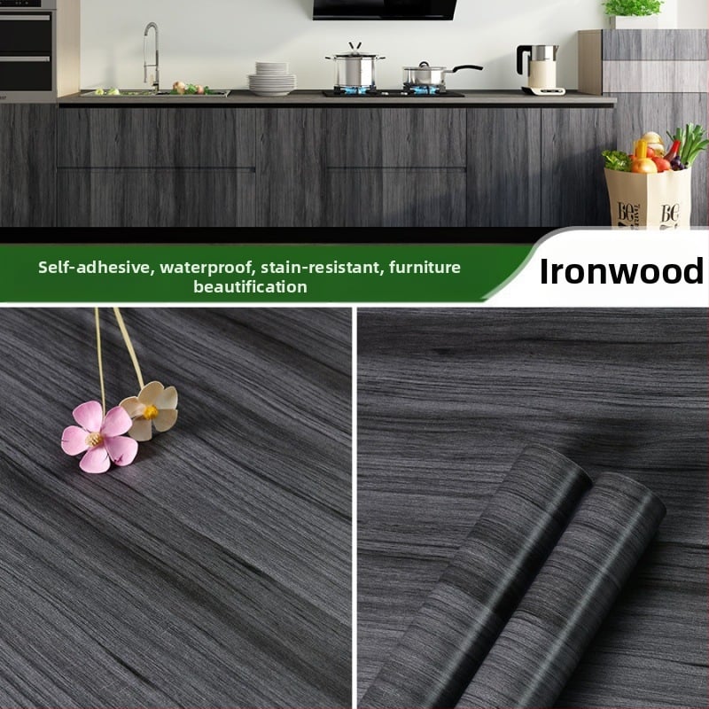 Savarankiškai klijuojama medžio rašto tapetė stalams, durims ir spintelėms