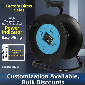 Nešiojama kabelinė ritė su tuščiu rituliu, vyniojimo mechanizmu ir saugojimo rituliu