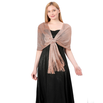 Vjenčani šal s kopčom - poliesterska vlakna, warp-knit tkanje, ženski elegantni stil, dekorativni dodatak, pogodan za sve sezone