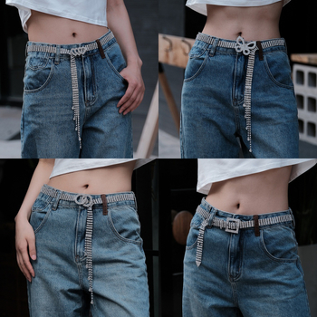 Centură metalică pentru talie cu lanț din cristale în formă de gheară, cataramă din aliaj, lățime sub 2 cm, accesoriu pentru rochia de mireasă