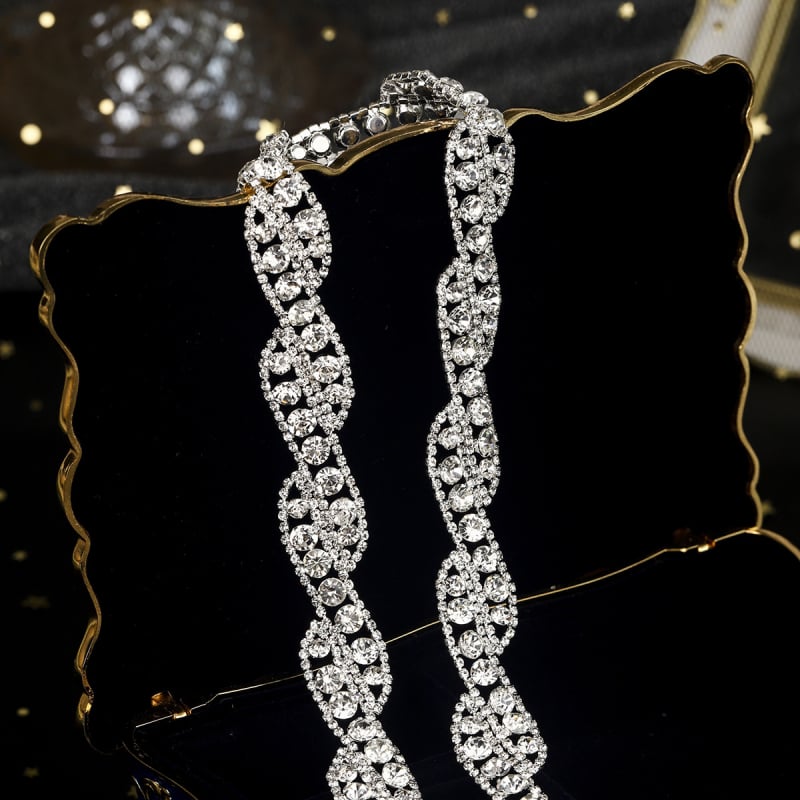 Centură metalică pentru talie cu lanț din cristale în formă de gheară, cataramă din aliaj, lățime sub 2 cm, accesoriu pentru rochia de mireasă