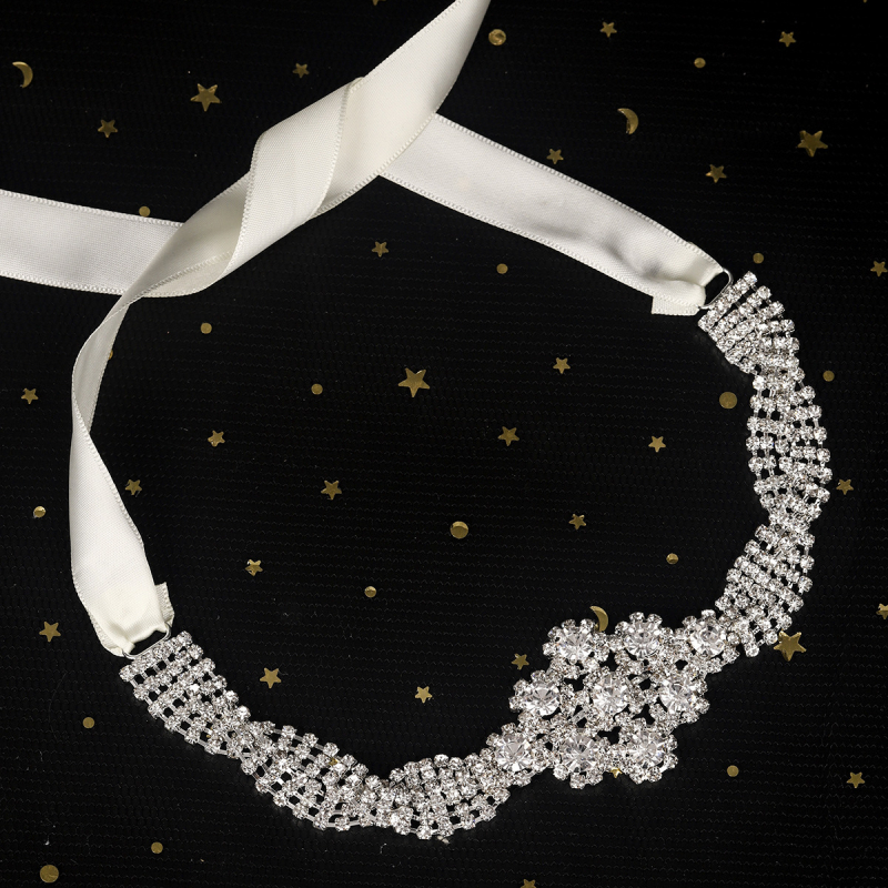 Centură metalică pentru talie cu lanț din cristale în formă de gheară, cataramă din aliaj, lățime sub 2 cm, accesoriu pentru rochia de mireasă