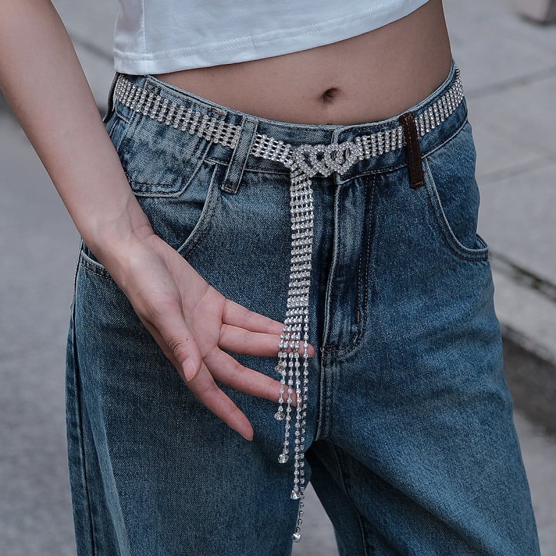 Centură metalică pentru talie cu lanț din cristale în formă de gheară, cataramă din aliaj, lățime sub 2 cm, accesoriu pentru rochia de mireasă