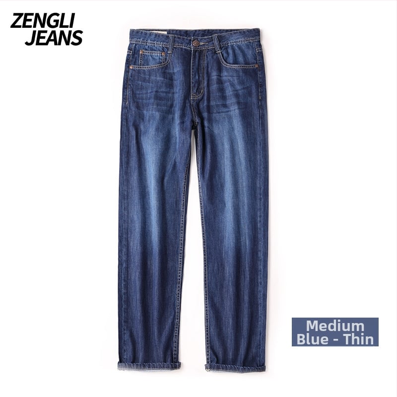 Džinsi, brīvs piegriezums, augsts viduklis, taisa kāja, viegls audums, kokvilnas denims, mazgāti ar akmeņiem