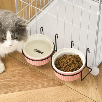 Keraamiline kasside toidukauss – Materjal: keraamika; Mõeldud kassidele; Lemmikloomade toidutarvikud