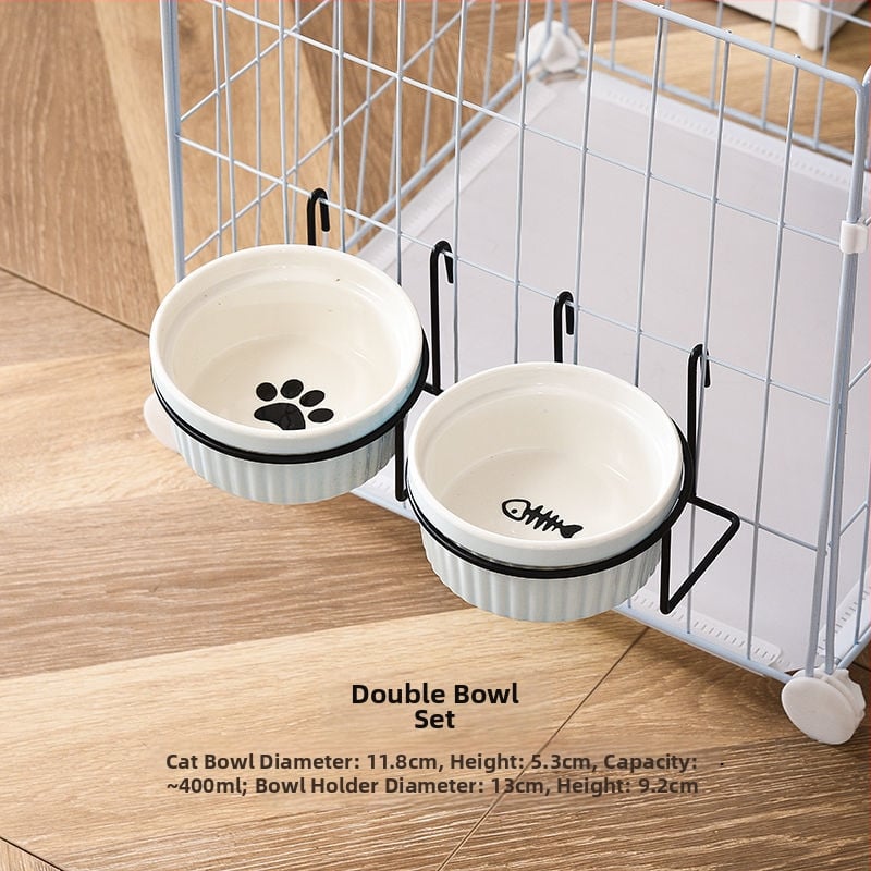 Keraamiline kasside toidukauss – Materjal: keraamika; Mõeldud kassidele; Lemmikloomade toidutarvikud