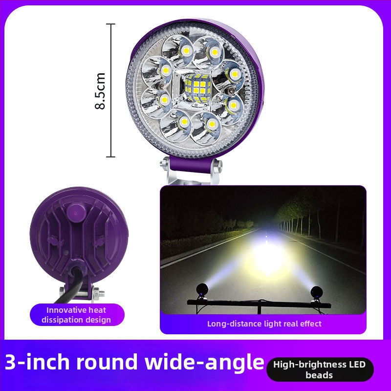 Proiector LED pentru vehicule | înaltă luminozitate, 12-80V, 3-15W, corp din aliaj de aluminiu/PC, pentru mașini, camioane, excavatoare, utilaje de construcții, stivare și motociclete electrice