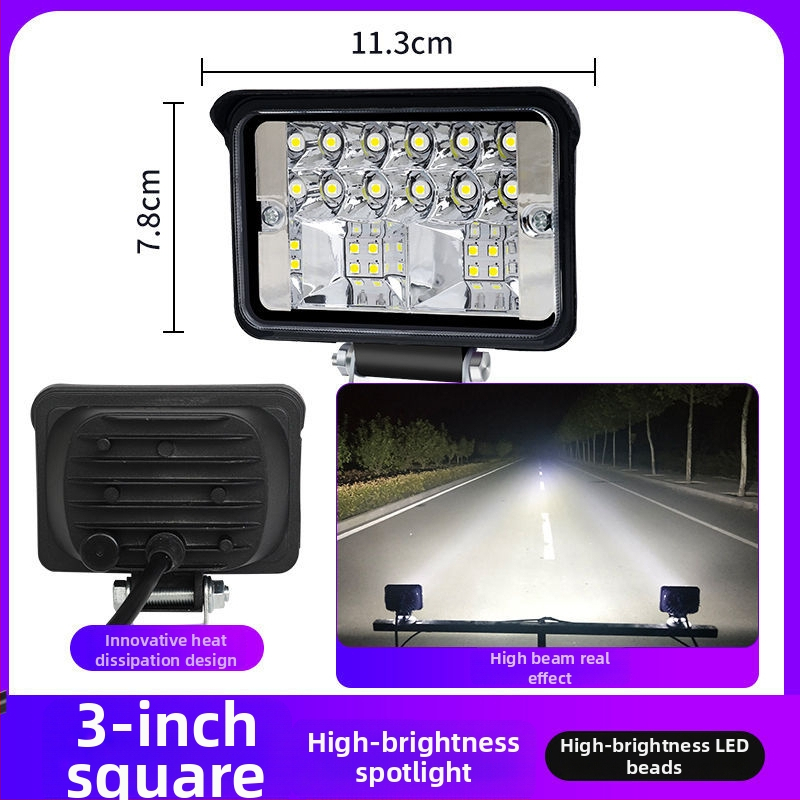 Proiector LED pentru vehicule | înaltă luminozitate, 12-80V, 3-15W, corp din aliaj de aluminiu/PC, pentru mașini, camioane, excavatoare, utilaje de construcții, stivare și motociclete electrice