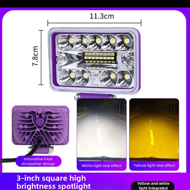 Proiector LED pentru vehicule | înaltă luminozitate, 12-80V, 3-15W, corp din aliaj de aluminiu/PC, pentru mașini, camioane, excavatoare, utilaje de construcții, stivare și motociclete electrice
