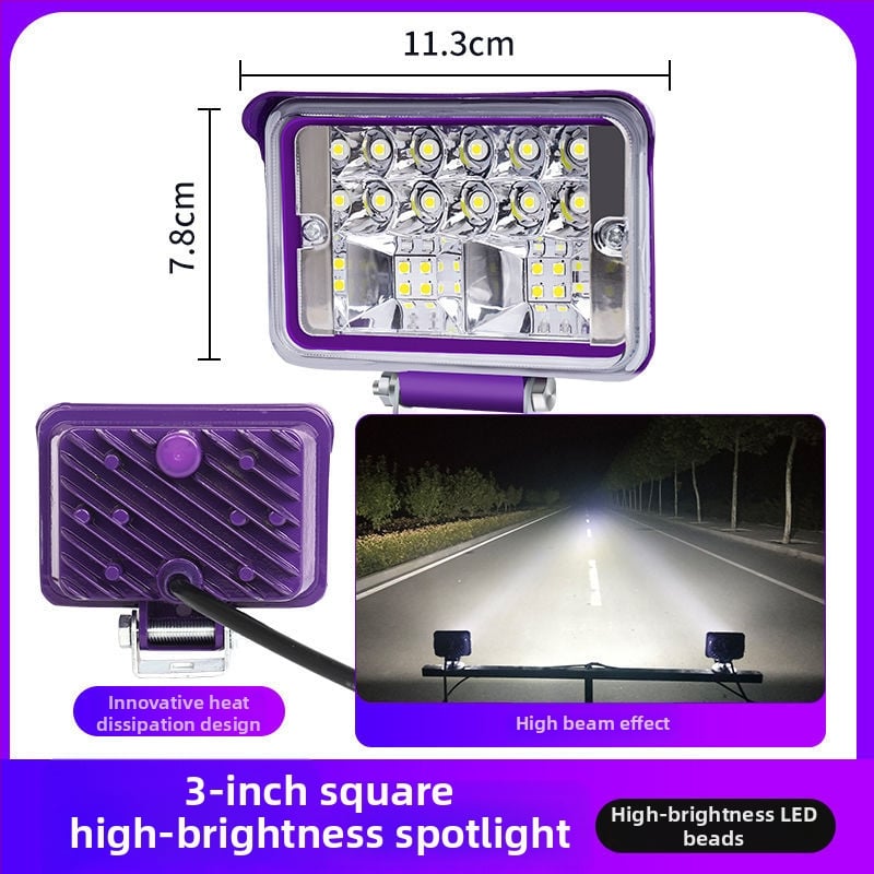 Proiector LED pentru vehicule | înaltă luminozitate, 12-80V, 3-15W, corp din aliaj de aluminiu/PC, pentru mașini, camioane, excavatoare, utilaje de construcții, stivare și motociclete electrice