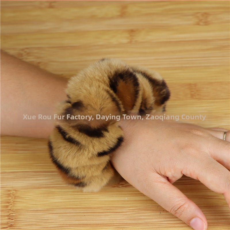 Аксесоар за глава от Rex заешки косъм, ръчно изработено, двоен дизайн за глава и китка, вдъхновено от Япония и Корея, свеж и сладък стил