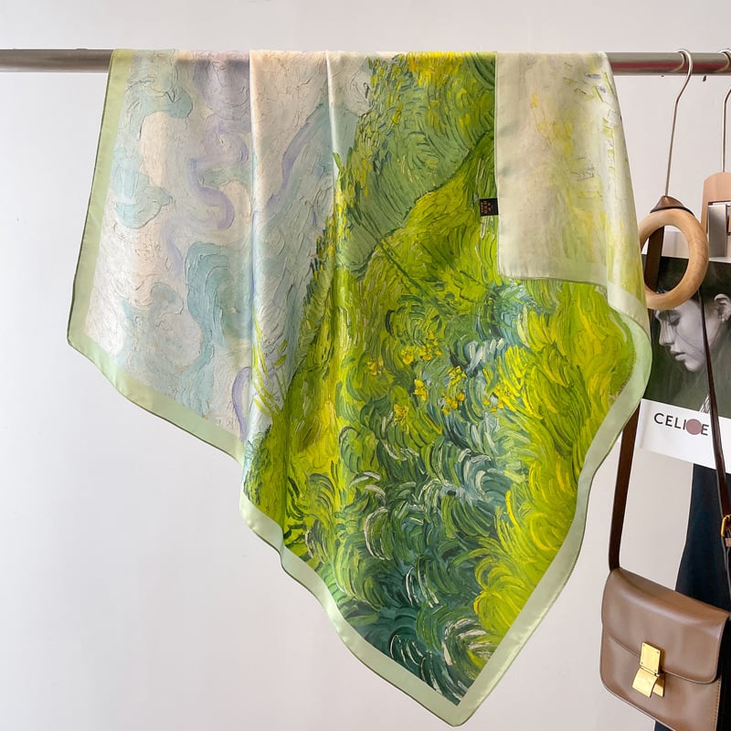 Svileni šal s etničkim otiskom dizajna; 100% svila; warp knitting tkanje; porijeklo Hangzhou