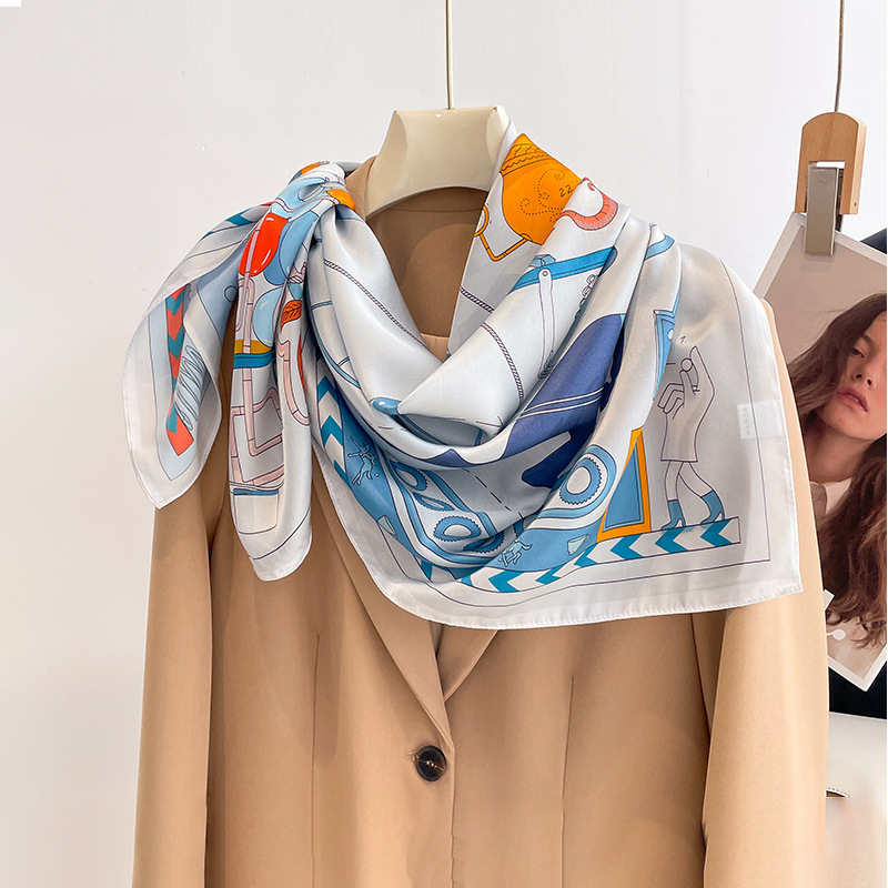 Svileni šal s etničkim otiskom dizajna; 100% svila; warp knitting tkanje; porijeklo Hangzhou