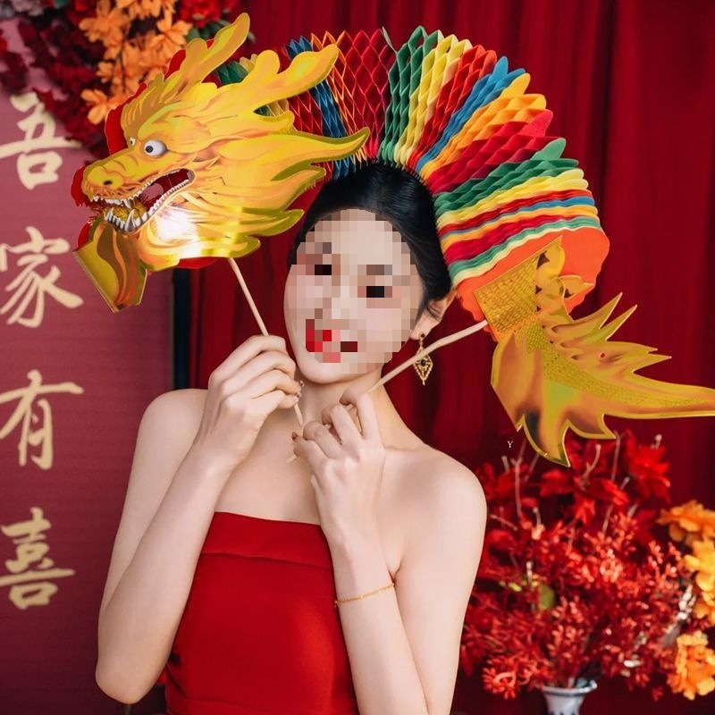 Сватбен фотопродукт: драконова фигура от неръждаема стомана, китайски стил гирлянда дракон с вакуумно окачване за сватбено оформление