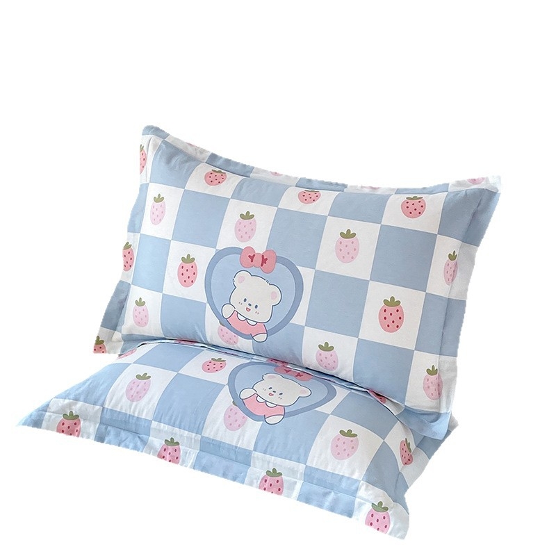 Dviejų pagalvių užvalkalų komplektas iš 100% medvilnės, Twill audinys, reaktinis spausdinimas ir dažymas, pastoralinio stiliaus, 60s audinys, pirmosios klasės kokybė