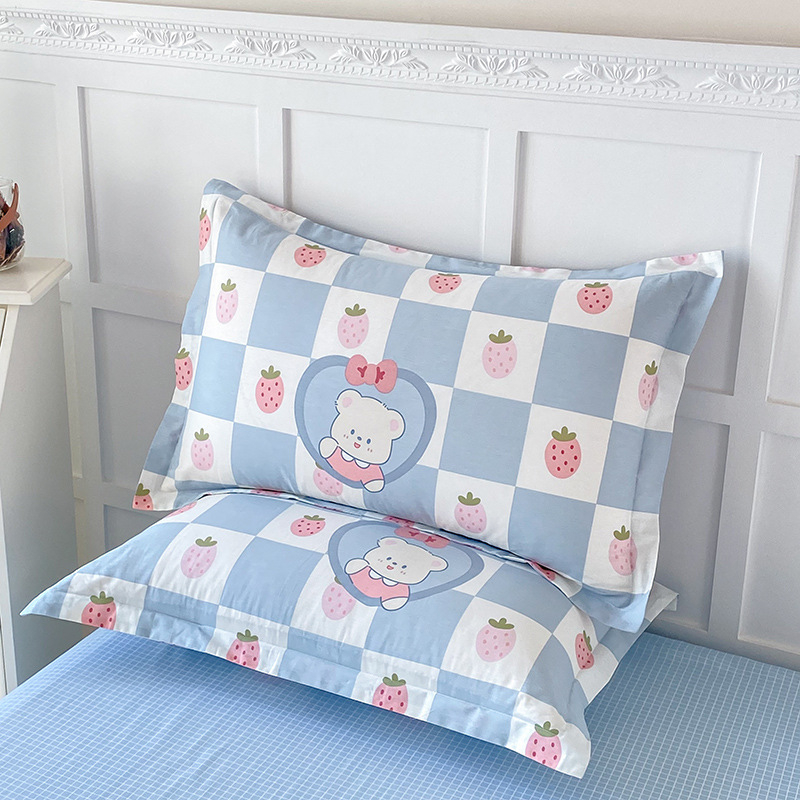 Dviejų pagalvių užvalkalų komplektas iš 100% medvilnės, Twill audinys, reaktinis spausdinimas ir dažymas, pastoralinio stiliaus, 60s audinys, pirmosios klasės kokybė