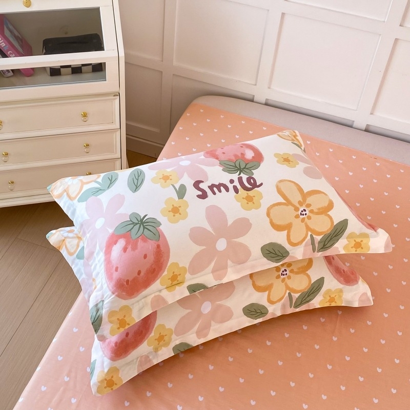 Dviejų pagalvių užvalkalų komplektas iš 100% medvilnės, Twill audinys, reaktinis spausdinimas ir dažymas, pastoralinio stiliaus, 60s audinys, pirmosios klasės kokybė