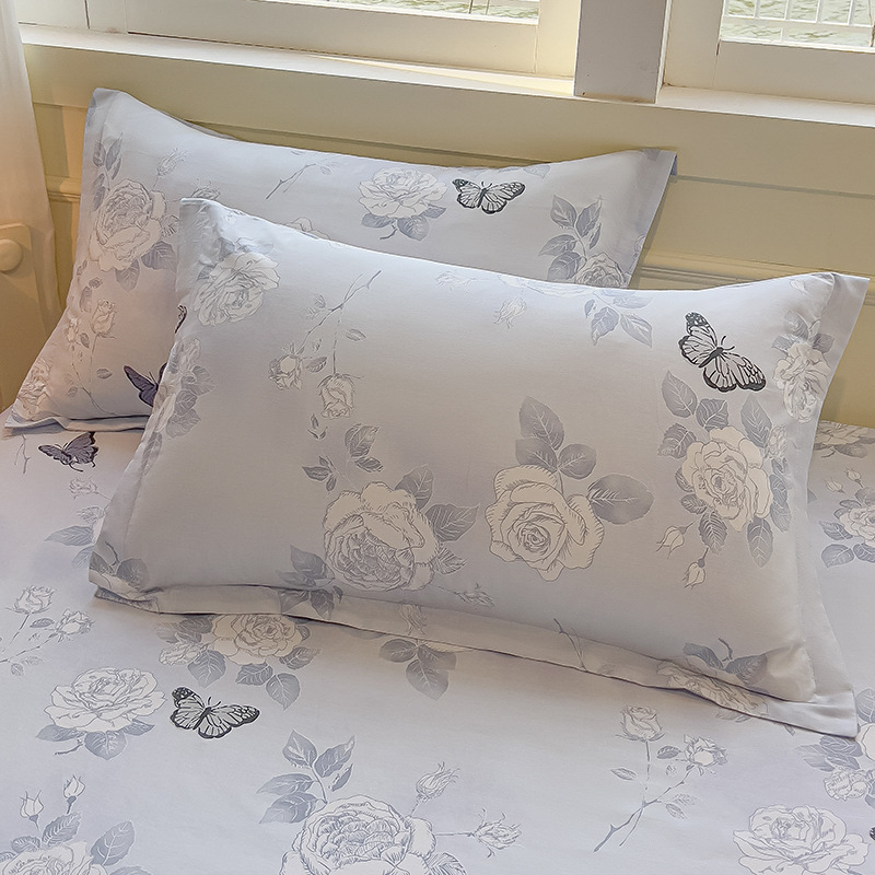 Dviejų pagalvių užvalkalų komplektas iš 100% medvilnės, Twill audinys, reaktinis spausdinimas ir dažymas, pastoralinio stiliaus, 60s audinys, pirmosios klasės kokybė