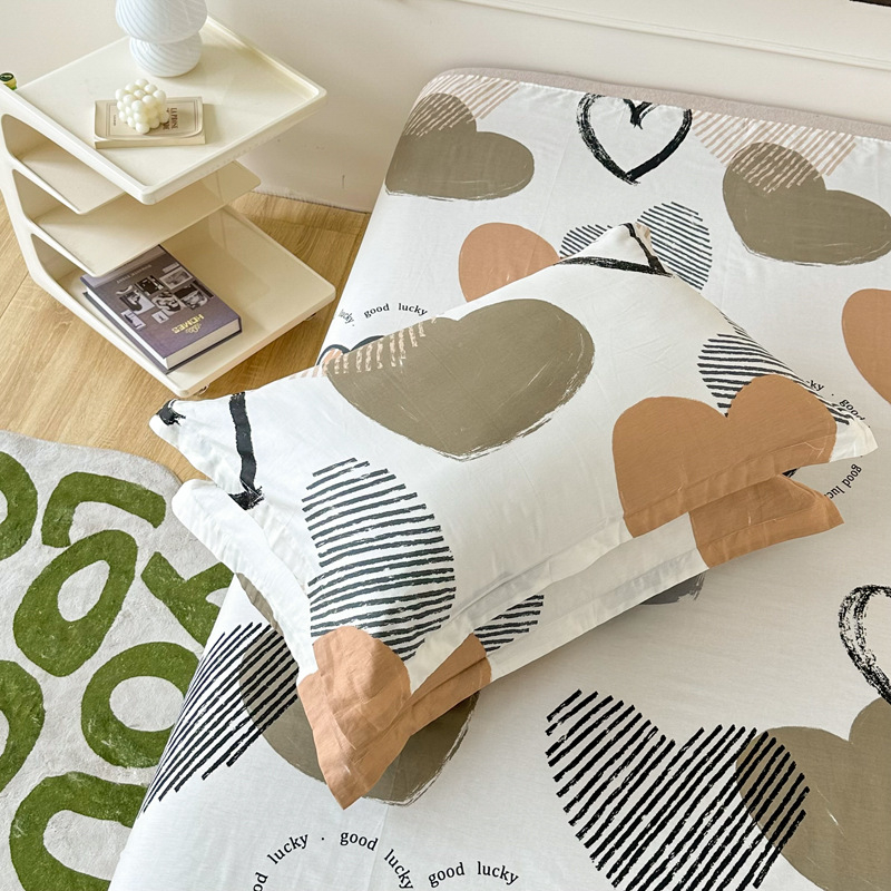 Dviejų pagalvių užvalkalų komplektas iš 100% medvilnės, Twill audinys, reaktinis spausdinimas ir dažymas, pastoralinio stiliaus, 60s audinys, pirmosios klasės kokybė