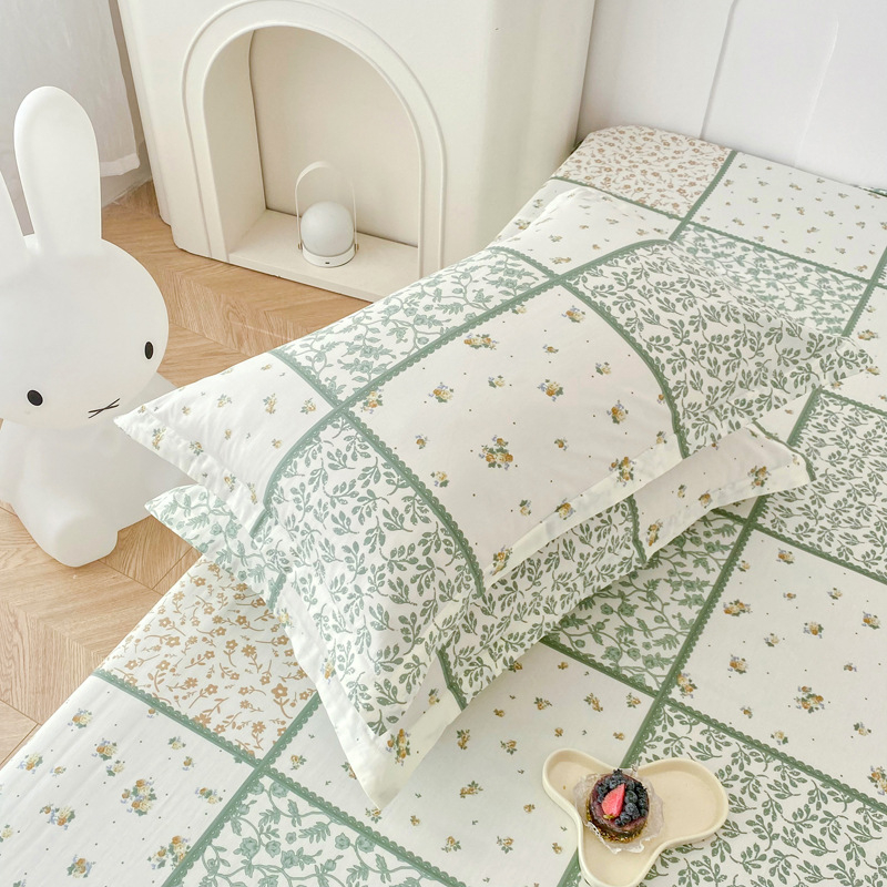 Dviejų pagalvių užvalkalų komplektas iš 100% medvilnės, Twill audinys, reaktinis spausdinimas ir dažymas, pastoralinio stiliaus, 60s audinys, pirmosios klasės kokybė