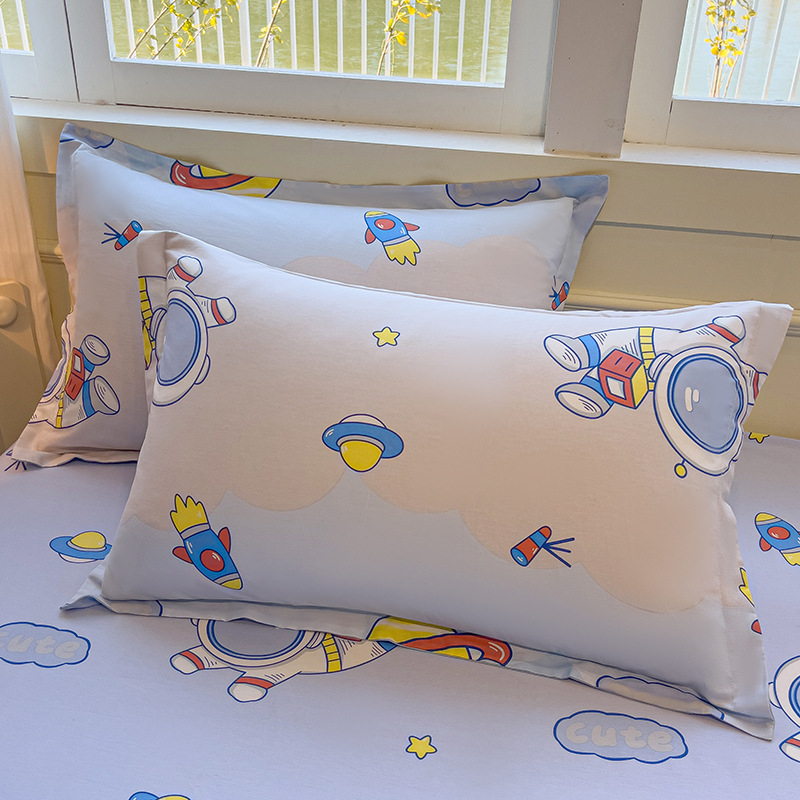 Dviejų pagalvių užvalkalų komplektas iš 100% medvilnės, Twill audinys, reaktinis spausdinimas ir dažymas, pastoralinio stiliaus, 60s audinys, pirmosios klasės kokybė