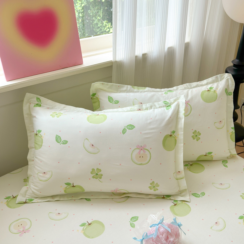 Dviejų pagalvių užvalkalų komplektas iš 100% medvilnės, Twill audinys, reaktinis spausdinimas ir dažymas, pastoralinio stiliaus, 60s audinys, pirmosios klasės kokybė