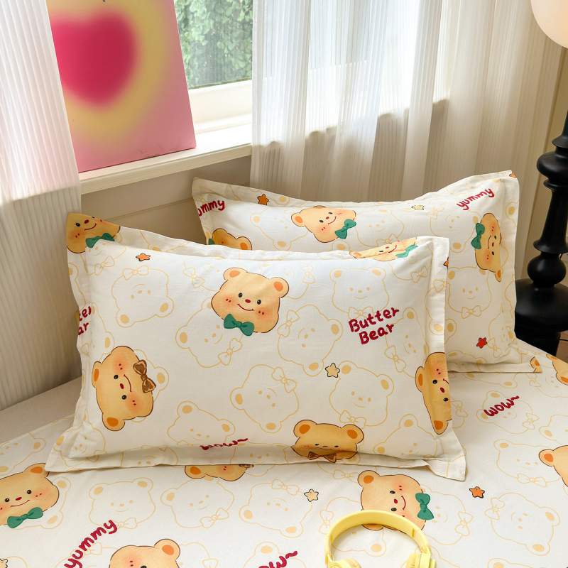 Dviejų pagalvių užvalkalų komplektas iš 100% medvilnės, Twill audinys, reaktinis spausdinimas ir dažymas, pastoralinio stiliaus, 60s audinys, pirmosios klasės kokybė