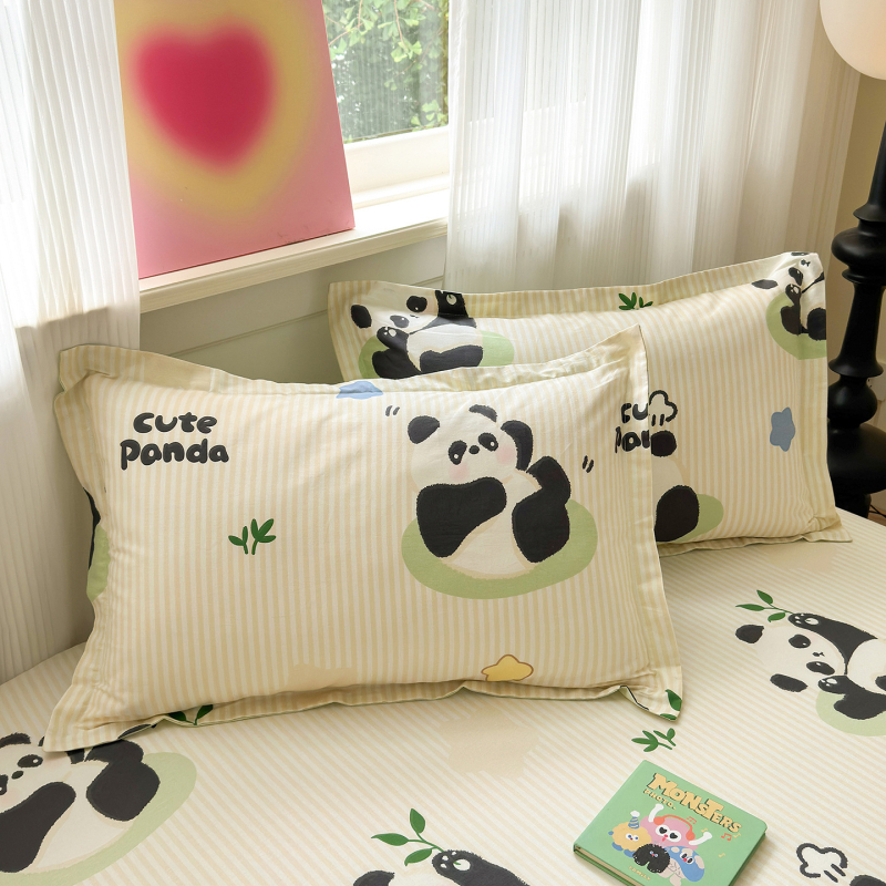 Dviejų pagalvių užvalkalų komplektas iš 100% medvilnės, Twill audinys, reaktinis spausdinimas ir dažymas, pastoralinio stiliaus, 60s audinys, pirmosios klasės kokybė