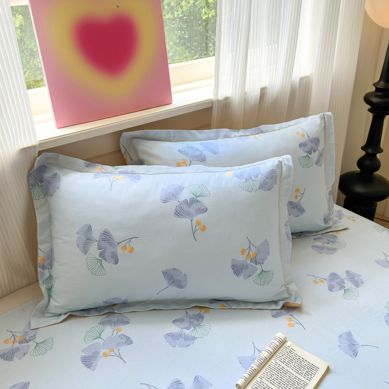 Dviejų pagalvių užvalkalų komplektas iš 100% medvilnės, Twill audinys, reaktinis spausdinimas ir dažymas, pastoralinio stiliaus, 60s audinys, pirmosios klasės kokybė