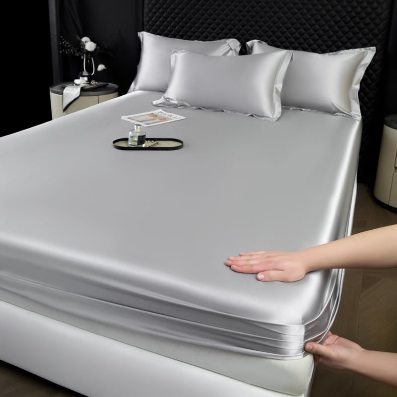 Šilkinė paklota su guma, lygi audinys, reaktyvus dažymas, šiuolaikinis stilius