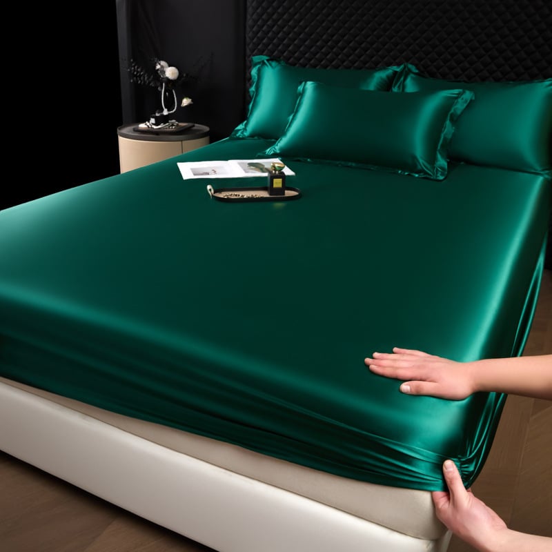 Šilkinė paklota su guma, lygi audinys, reaktyvus dažymas, šiuolaikinis stilius