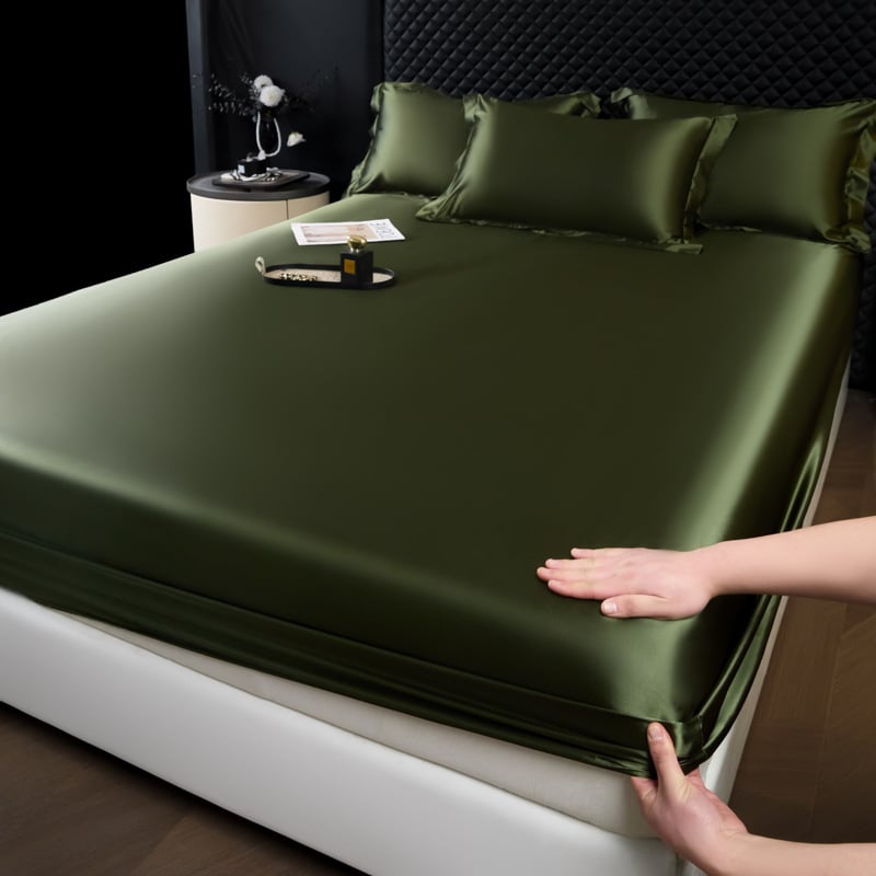 Šilkinė paklota su guma, lygi audinys, reaktyvus dažymas, šiuolaikinis stilius