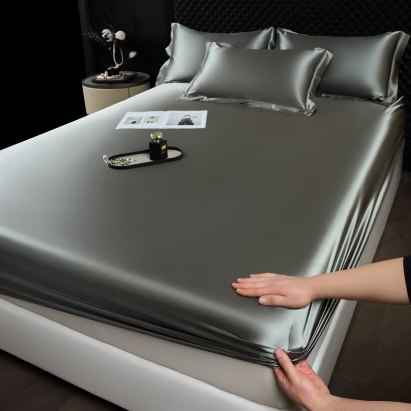 Šilkinė paklota su guma, lygi audinys, reaktyvus dažymas, šiuolaikinis stilius